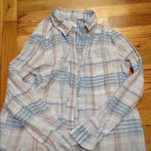Pink and blue flannel
